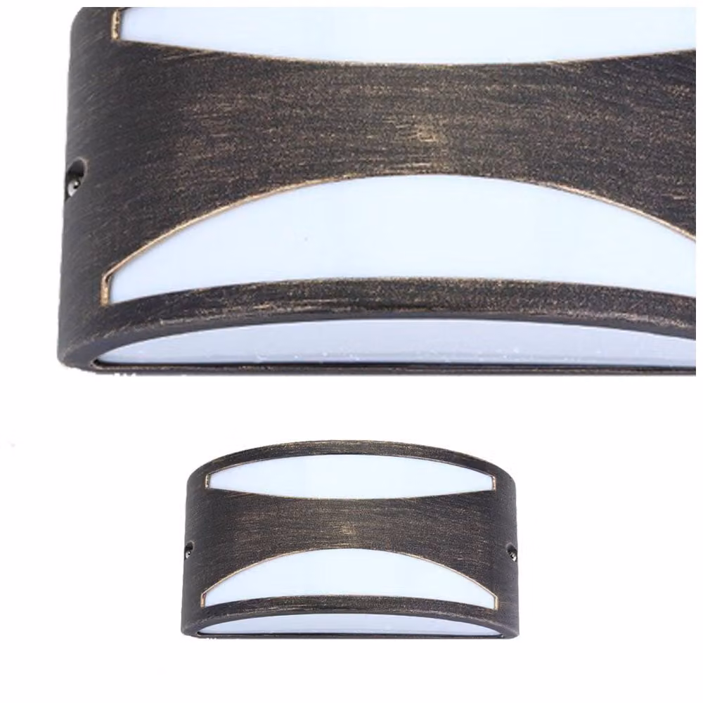 Rabalux 8510 Lampada da parete per esterni Manhattan, E27, bianco-oro, moderna, IP54, 25cm