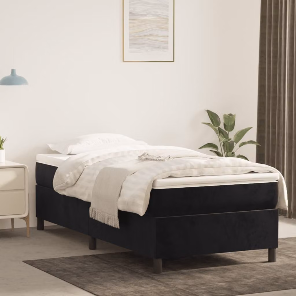 Maison Exclusive - Struttura Letto a Rete a Molle Nero 80x200 cm in Velluto