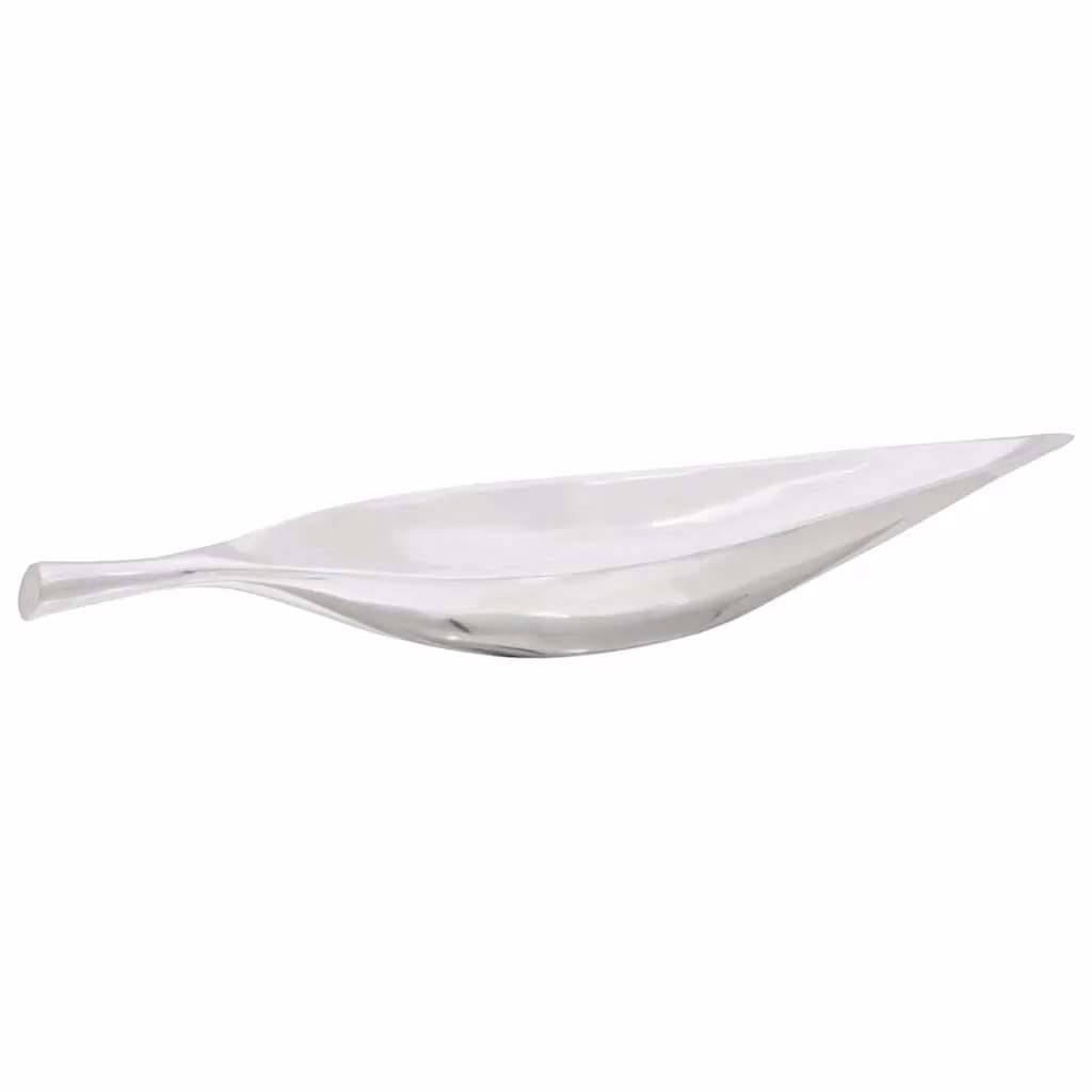 vidaXL Cesto per frutta moderno in metallo e vetro, Argento e Trasparente, L: 60 cm, P: 15 cm, H: 8 cm