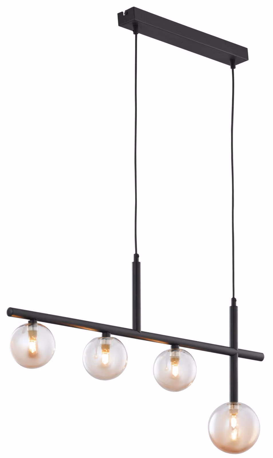Lampada a sospensione NEPTUN nera-ambra 4xG9x8W in metallo, dimensioni: 90x86x12 cm, IP20 Jupiter