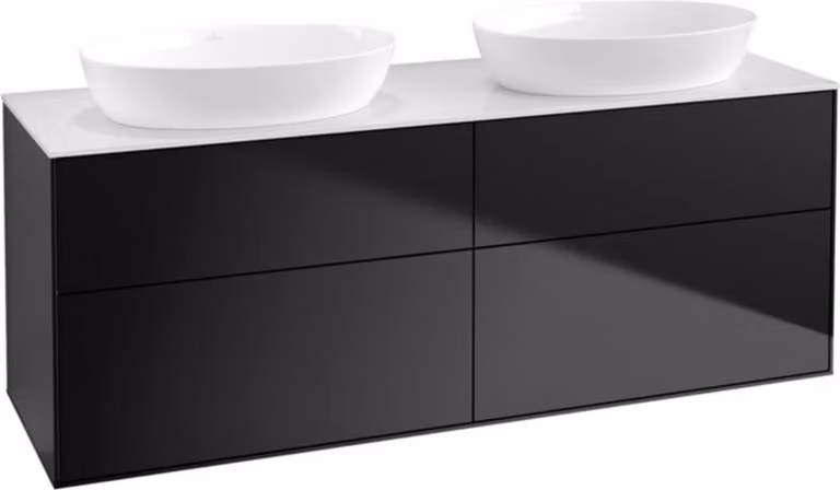 Mobiletto V&B Finion 160x60cm, piastra di copertura wh. m, laccato blu m