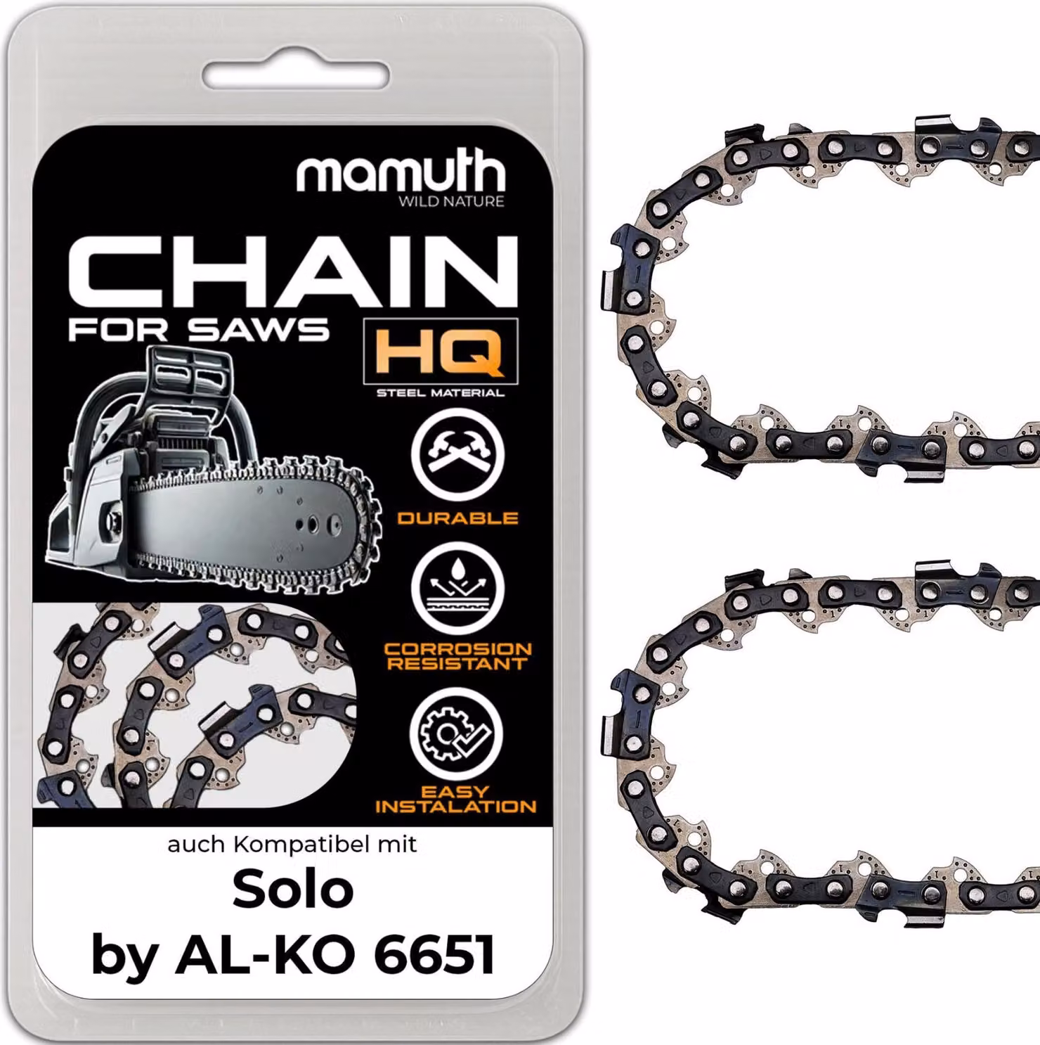 2 catene per motosega 40 cm 1,5 mm 0,325" 66 TG per Solo by AL-KO 6651