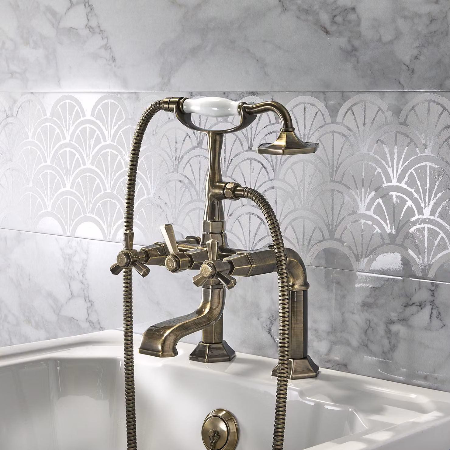 Miscelatore Vasca da Bagno - Ottone Spazzolato