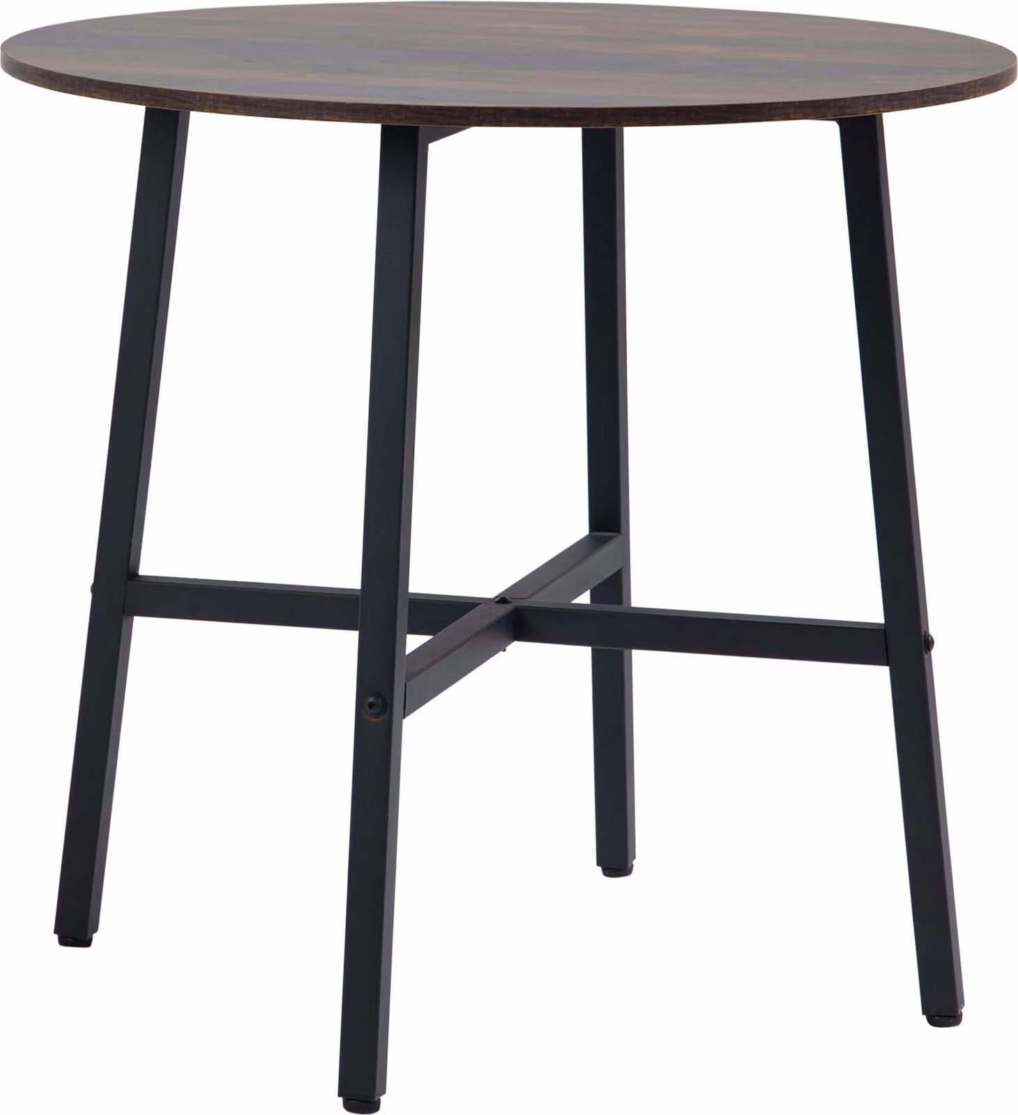 Tavolo da pranzo Tavolo da cucina per 4 persone, tavolo da soggiorno per sala da pranzo, cucina, acciaio, marrone, 80 x 80 x 76 cm