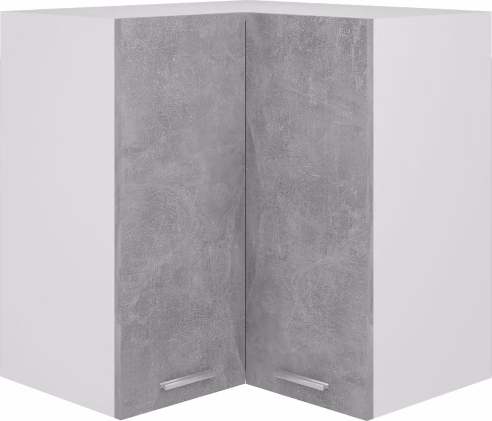 The Living Store Parete attrezzata ad angolo in cemento grigio 57x57x60 cm materiale legno