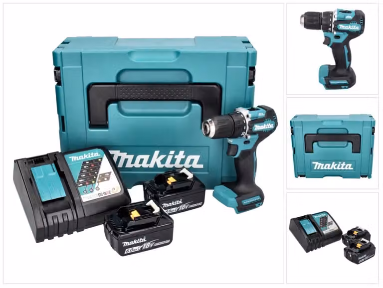 Trapano avvitatore a batteria Makita DDF 487 RGJ 18 V 40 Nm brushless + 2x batteria ricaricabile 6,0 Ah + caricabatterie + Makpac