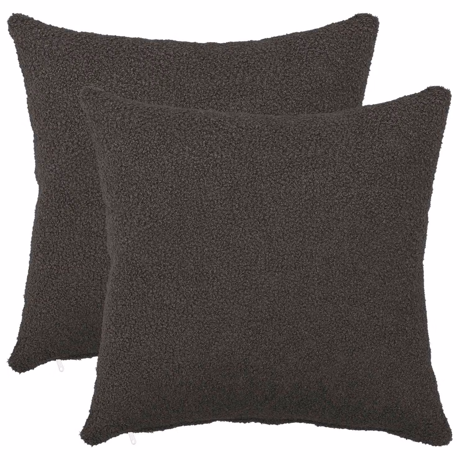 Set di 2 federe vidaXL HEERLEN in tessuto bouclé grigio, forma quadrata, 40 x 40 cm