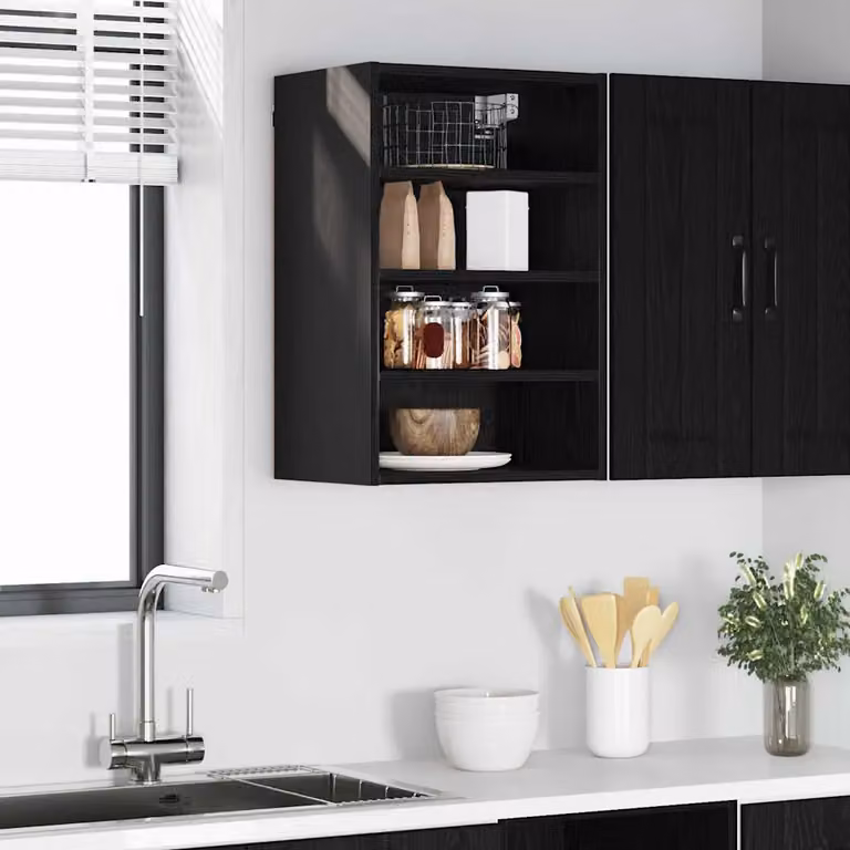 Armadio pensile da cucina moderno vidaXL nero con ante a battente L/P/H: 40 x 29,5 x 60 cm