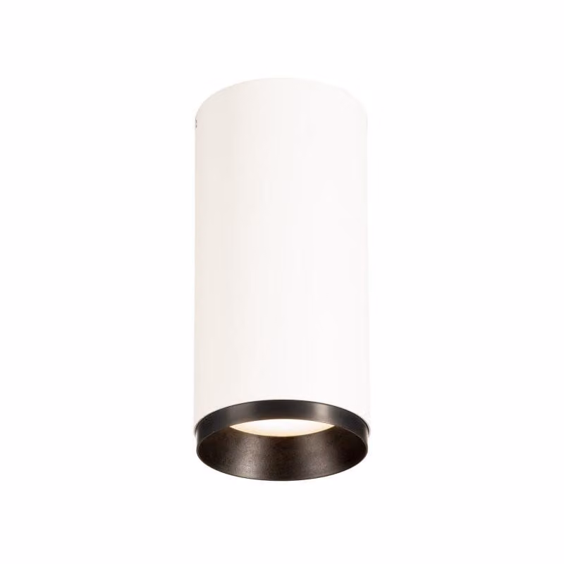NUMINOS Plafoniera LED a taglio di fase per interni SLV Dimensioni: 8,5 x 18,5 cm, Colore: bianco/nero, Temperatura colore: 4000 Kelvin, Angolo di emissione: 36 gradi