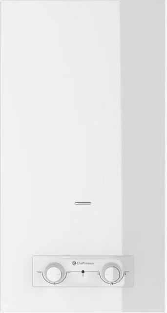 Scaldabagno a gas IPERBRIKO bianco con capacità di 11 litri e accensione a batteria