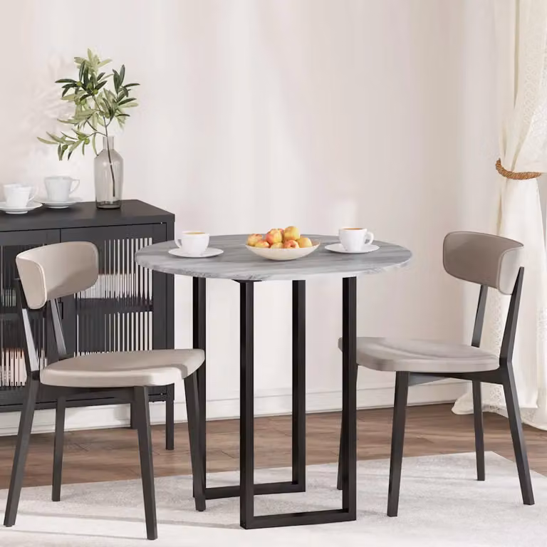 Piano del tavolo rotondo vidaXL in legno ingegnerizzato grigio, Ø 80 cm, H 1,5 cm
