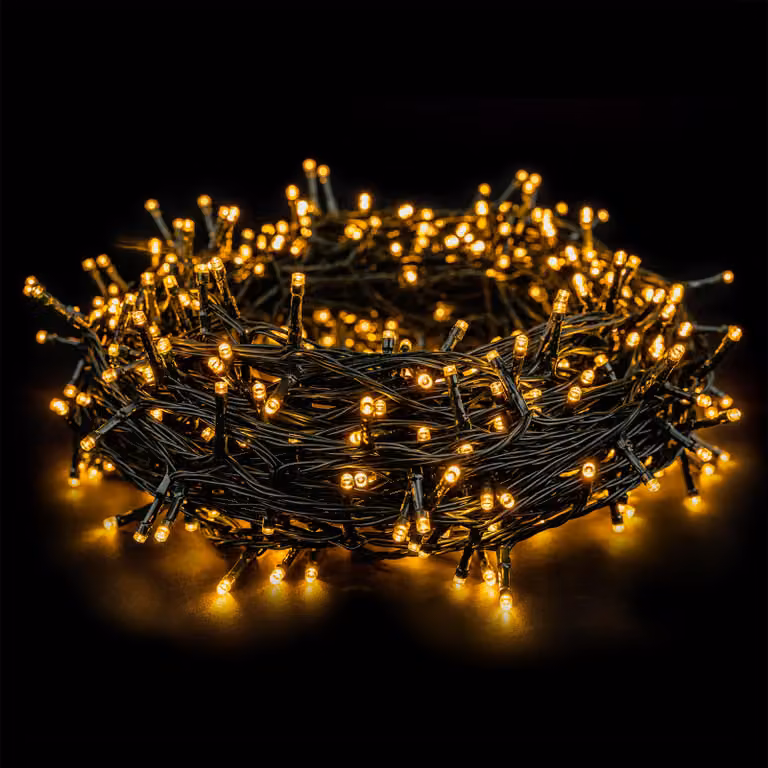 Ghirlanda luminosa a LED Emos modello Classic a luce calda, lunghezza 50 m, 500 LED, 230 V con spina, con funzione timer, adatta come illuminazione natalizia per interni ed esterni, grado di protezione IP44, temperatura di colore: bianco caldo
