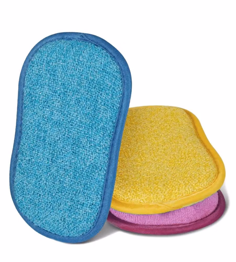 Set 3 Spugne Microfibra Ergonomiche per Pulizia Domestica