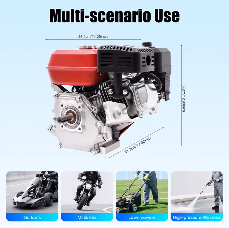 Motore a benzina da 7,5 cavalli - 212 cc, 4 tempi - Potenza: 4000 W