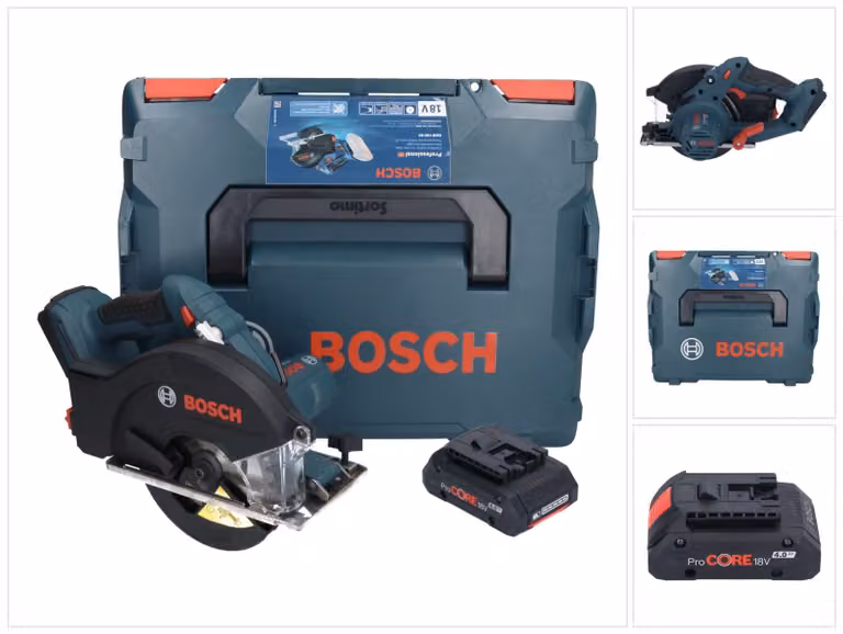Bosch GKM 18V-50 Professional 18 V 136 mm Sega circolare a batteria per metallo senza spazzole + 1x batteria ProCORE 4,0 Ah + L-Boxx - senza caricabatterie