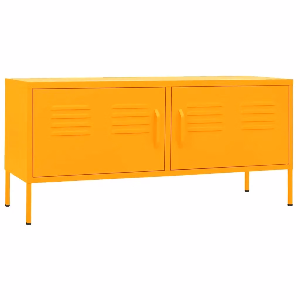 Mobile TV vidaXL in metallo giallo opaco L: 105 cm, P: 35 cm, H: 50 cm – 2