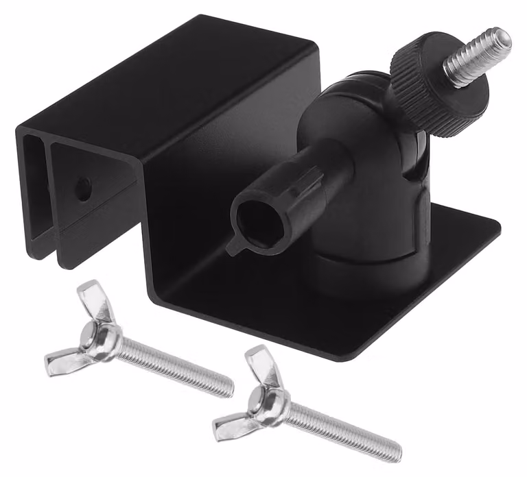Supporto per grondaie per pannelli solari, resistente agli agenti atmosferici, rotazione a 360°, inclinazione regolabile a 180°, colore nero