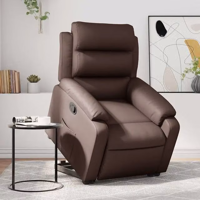 Divano Sedia-Poltrona Alzapersona Reclinabile Marrone in Similpelle 277740