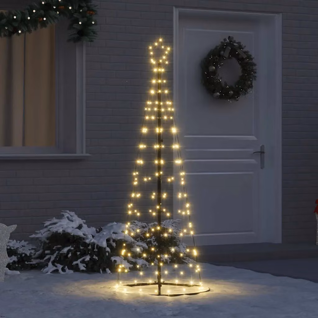 vidaXL Albero di Natale LED EKENAS 250 cm 390 LED Bianco caldo Acciaio
