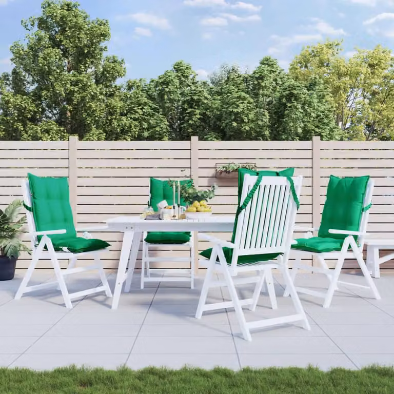 Set di 4 cuscini per sedia con schienale alto vidaXL in tessuto Oxford verde, impermeabili e traspiranti