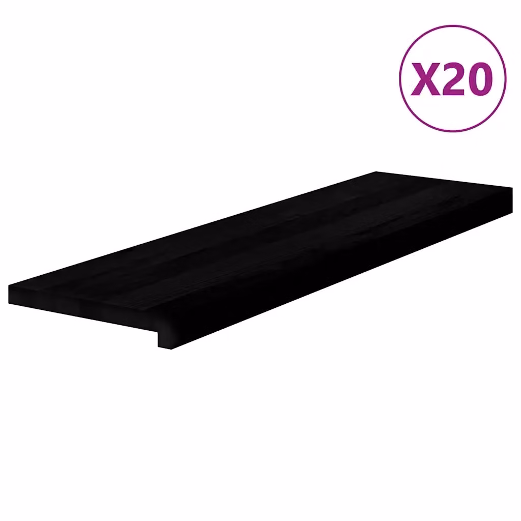 Set di 20 gradini in legno massello di rovere VIDAXL, colore marrone scuro, L 90 cm x P 30 cm x H 2 cm – 2