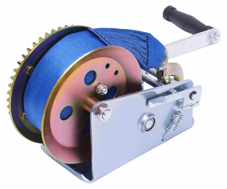Verricelli manuali - Verricelli manuali per imbarcazioni e rimorchi - Capacità di traino: 1600 kg - Cinghia: 10 m x 5 cm - Ideali per il recupero di veicoli e il traino - Colore: argento