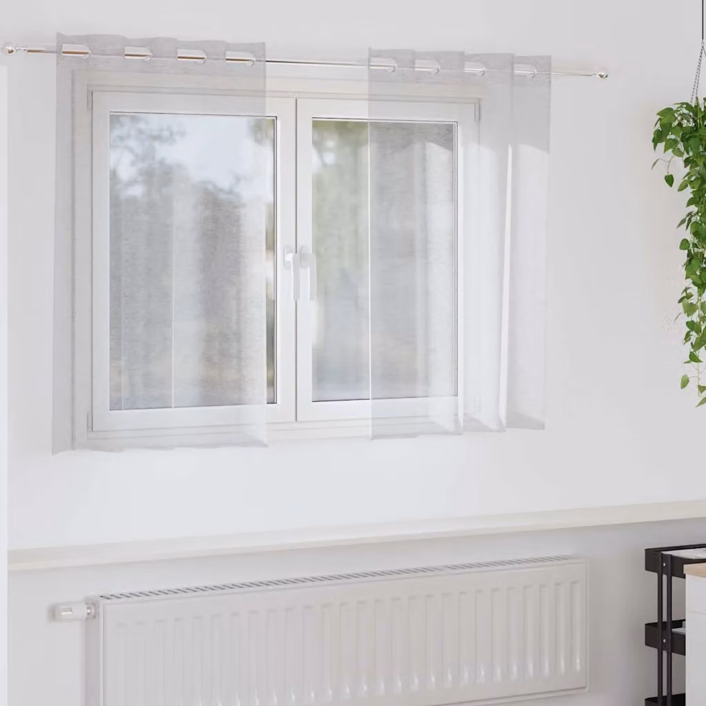Set di 2 tendine velate vidaXL in poliestere grigio, L 140 x H 140 cm