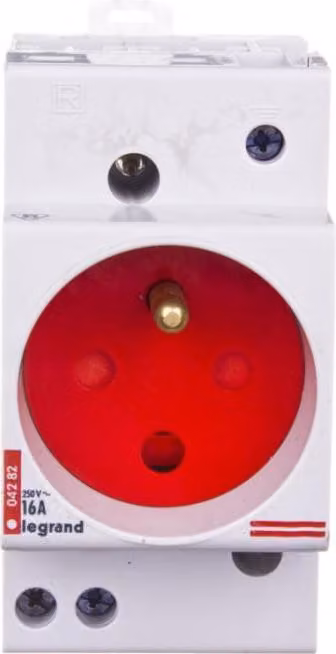 Presa modulare 2P+Z 10/16A con copertura per guida G382 004282