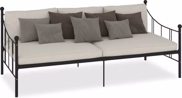 Telaio Divano Letto-Struttura Sofa Letto Nero in Metallo 90x200 cm 698405