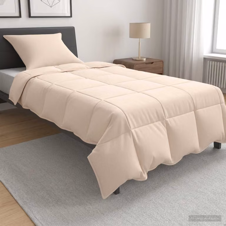 Piumone invernale vidaXL in kapok naturale beige L 135 x P 200 cm