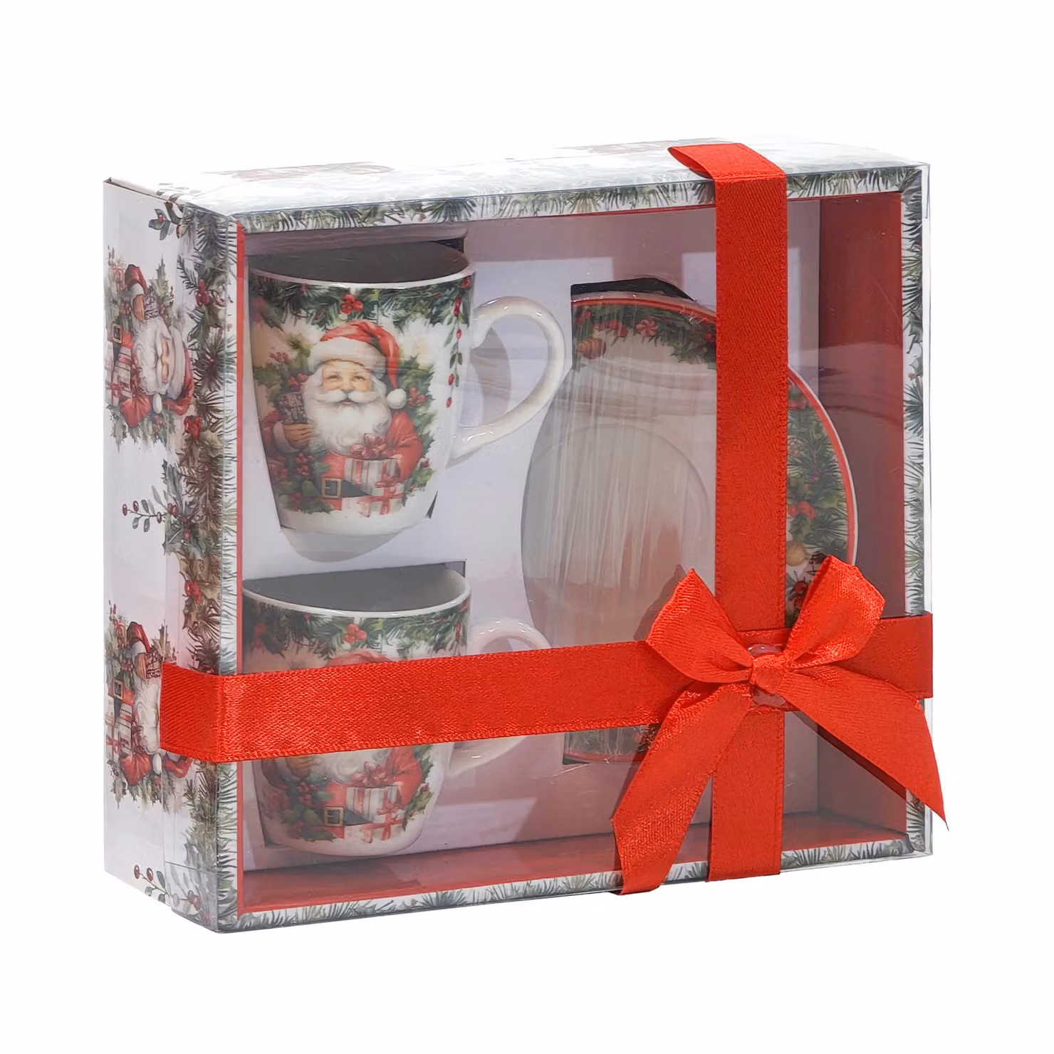 Set 2 Tazzine da Caffè Natalizie con Piattino in Porcellana Multicolore Vestiamo Casa 8 cl – 3
