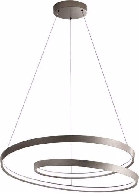 Lampada a sospensione LED Perenz Ritmo in metallo con design a anello moderno, regolabile in altezza, disponibile in bianco, marrone o grigio