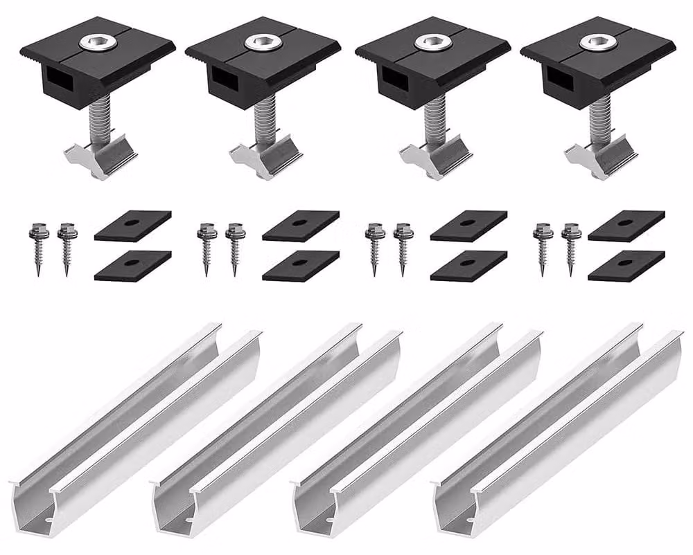 Kit di accessori per l'installazione di pannelli solari - 8 pezzi - per tetti piani - modello CP031075