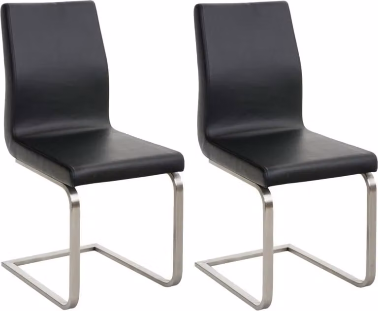 set di 2 sedie da pranzo - Sedie da cucina - Comfort e design moderno | Colore: Nero