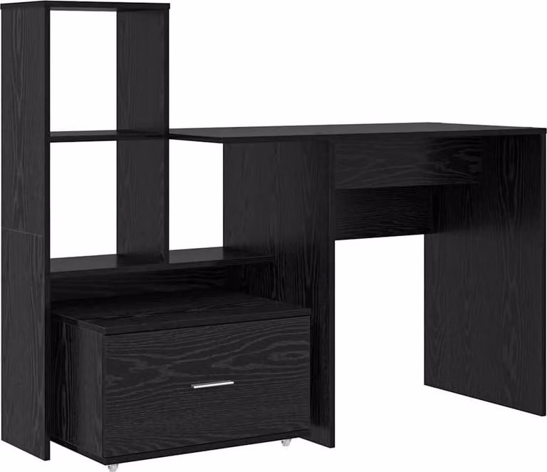Scrivania Rovere Nero 131,5 x 50 x 106,5 cm Legno multistrato