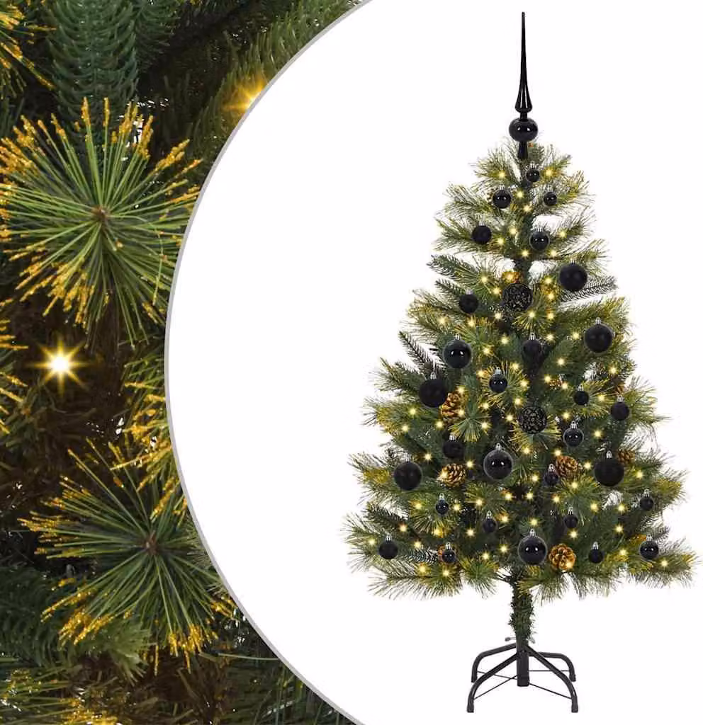 Albero di Natale artificiale pieghevole con coni Verde 120 cm