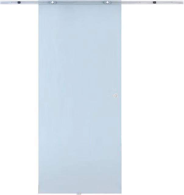 Porta scorrevole in vetro satinato XYLO in alluminio, colore bianco, L: 102,5 cm, H: 205 cm – 1