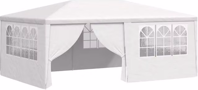 Gazebo | Pergolato Professionale con Pareti 4x6 m Bianco 90 g/m2