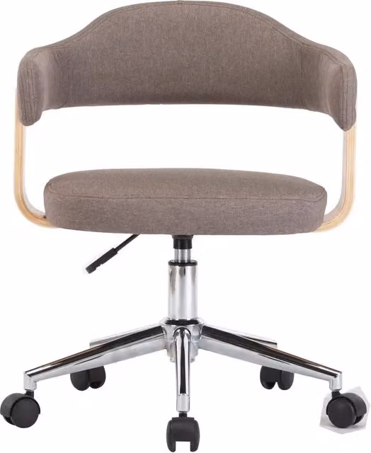 Sedia da Ufficio e Gaming Girevole Design Moderno in Legno e Tessuto Beige o Grigio