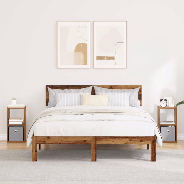 Set di 2 comodini vidaXL in legno vecchio marrone L: 25,5 cm, P: 22 cm, H: 49,5 cm