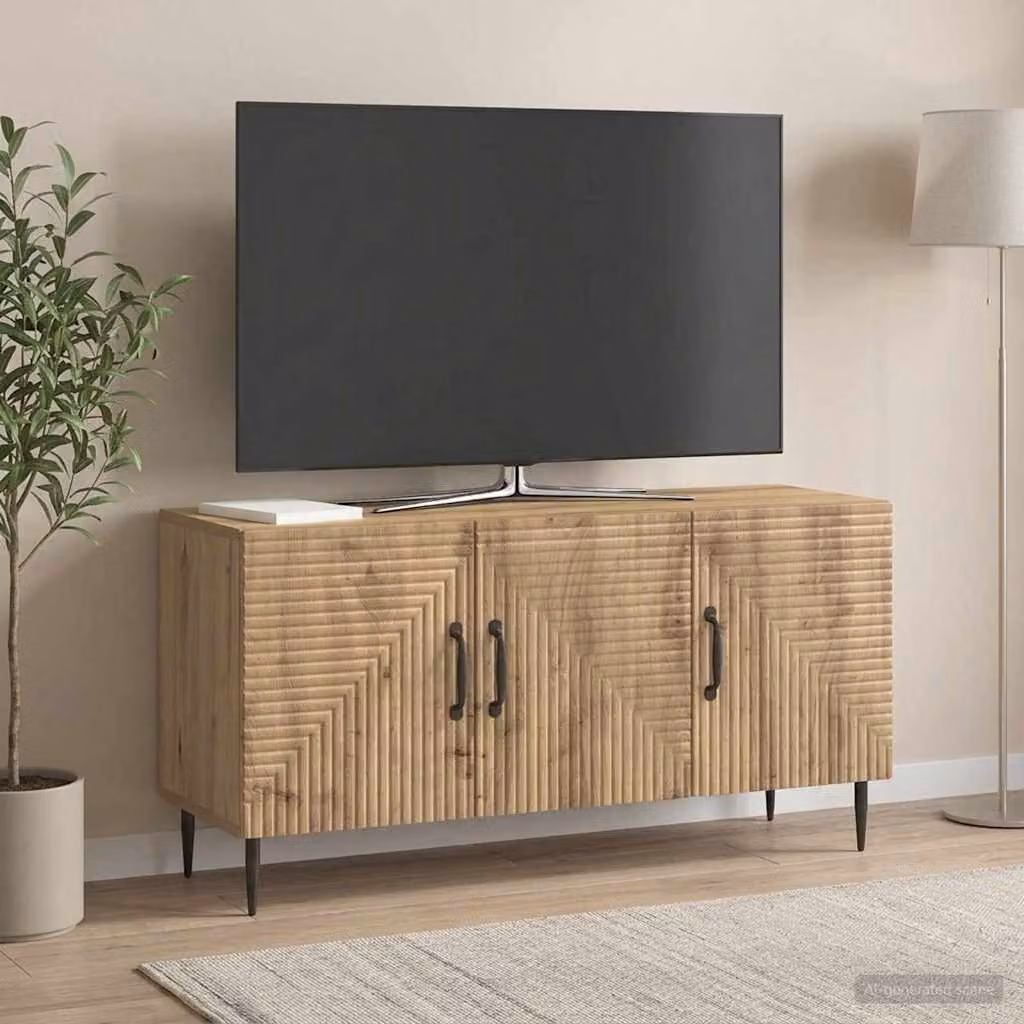 Mobile TV vidaXL in stile vintage, colore marrone, L: 99 cm, P: 34,5 cm, H: 50 cm