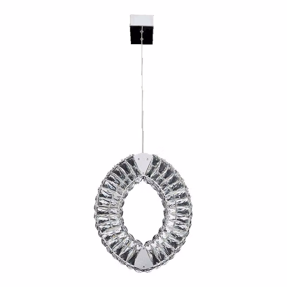 Lampada a sospensione LED SMIRRA 32W, 4000K, argento/chiaro, L: 40 W: 33 H: 100 cm