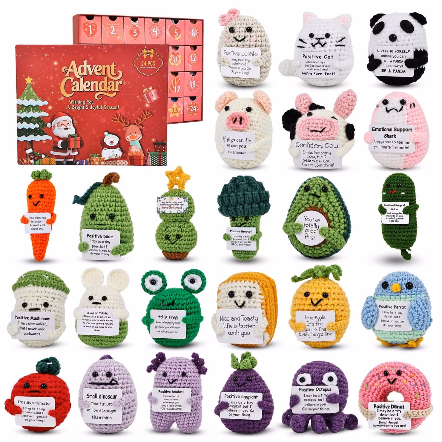 Calendario dell'Avvento 2026, confezione da 24 pezzi, colorato, in cartone, forma rettangolare