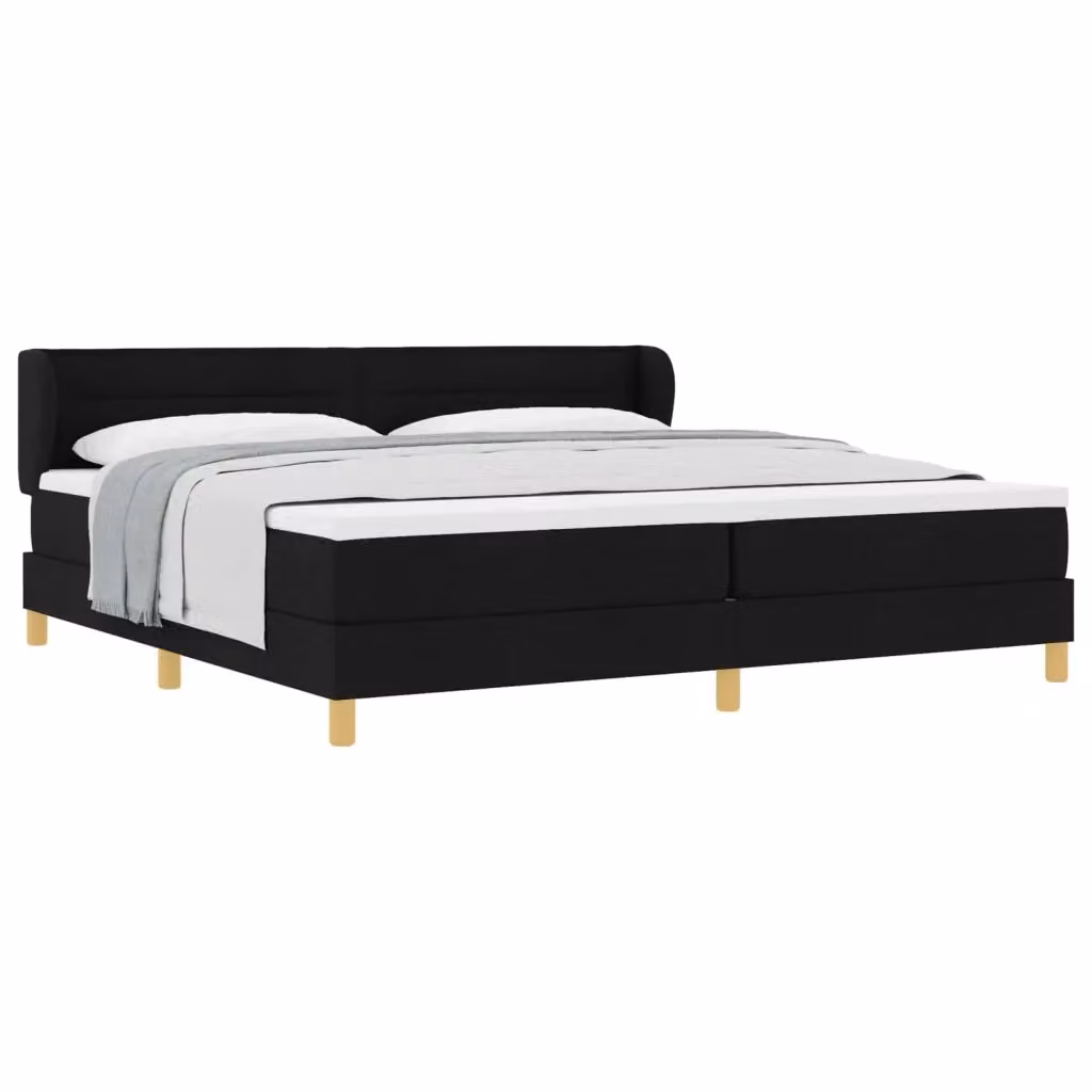 Letto a molle con materasso vidaXL in tessuto nero L/P/H: 200 x 200 x 28 cm – 2