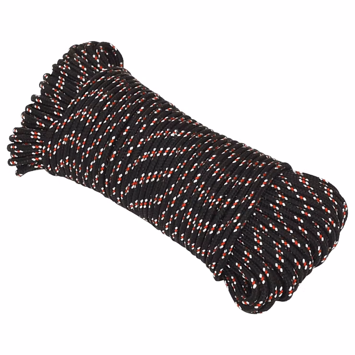 Corda multiuso vidaXL in plastica rivestita, Nero e Rosso, 5 mm, 250 m, Carico massimo 150 kg