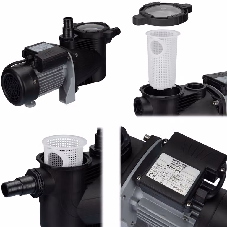 Pompa filtro piscina COIL, pompa filtro piscina, pompa di circolazione, pompa autoadescante, pezzo di collegamento: 32/38 mm, efficienza: 12000 l/h, potenza: 600 W