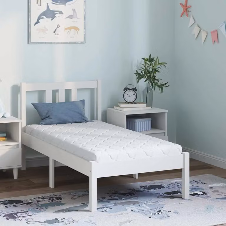 vidaXL Materasso Ibrido per Neonati Bianco in Tessuto con Fibra di Cocco e Schiuma L/P: 120 x 60 cm