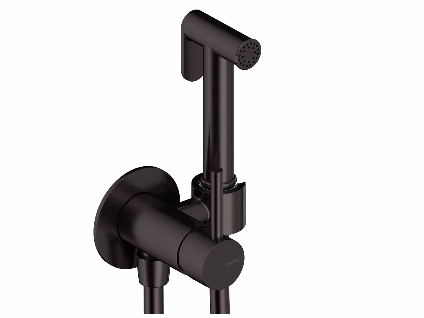 SANYCCES LOOP Set doccetta bidet con funzione miscelatrice, nero metallizzato