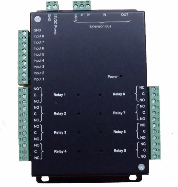 Modulo di estensione Prastel per unità MT50000/2 o MT50000/4 con 8 ingressi e 8 uscite relè, colore nero