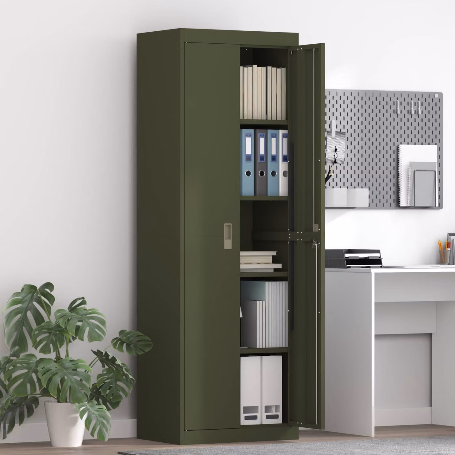 vidaXL Armadio Verde oliva 60 x 40 x 180 cm Acciaio